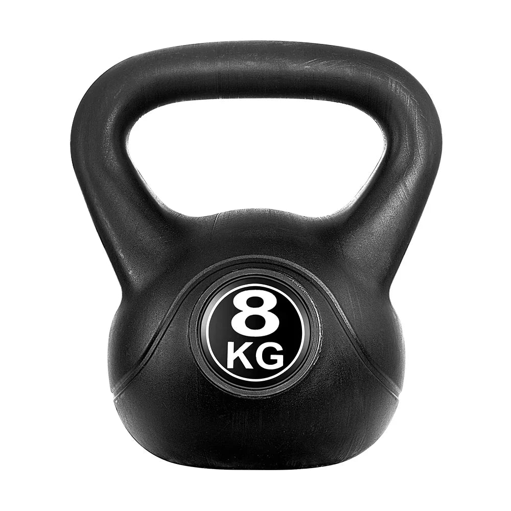 Black 8kg kettlebell for strength training and home gym workouts