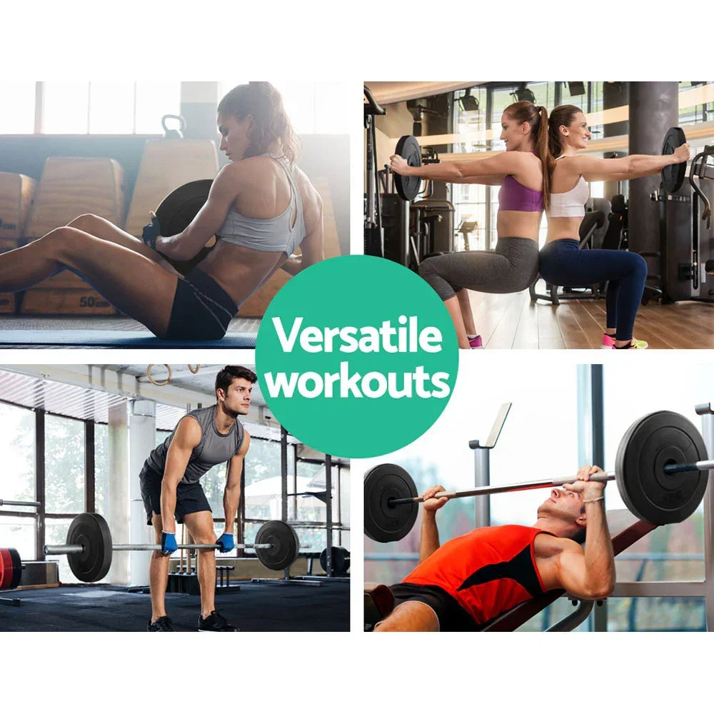 People performing strength training exercises with barbells in gym, versatile workouts