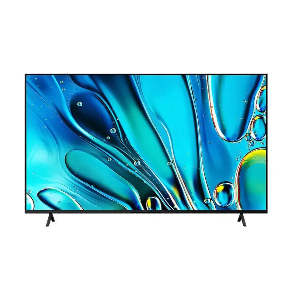LED smart TV with vibrant abstract blue display on white background, bargain electronics Flea Market AU
