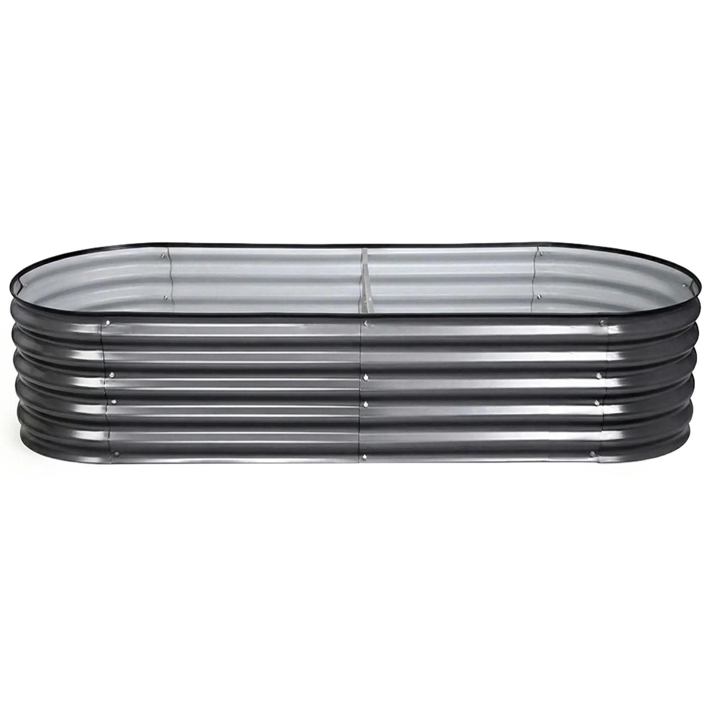 Raised Garden Bed 4pcs Oval 160x80x42cm Galvanized Steel - Green Fingers