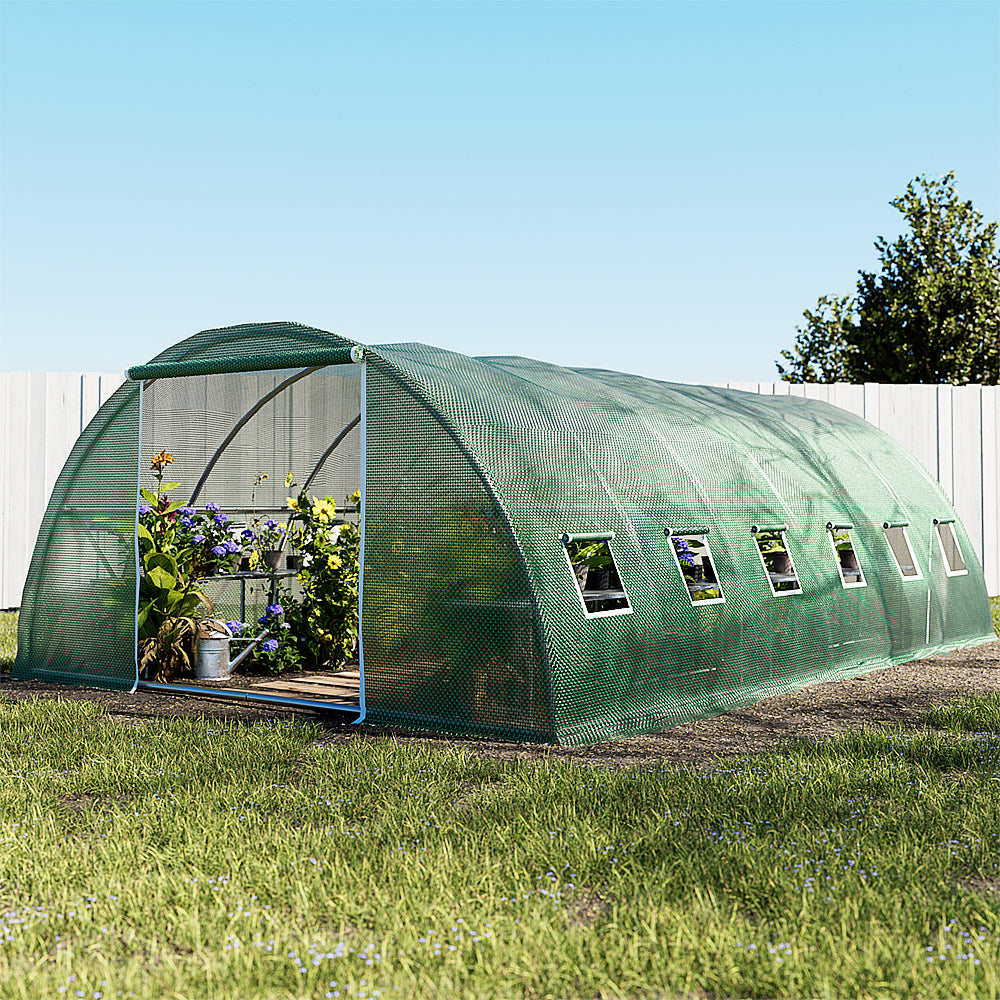 Green Fingers 6 x 4 x 2m walk-in greenhouse, 24mm galvanised steel tube