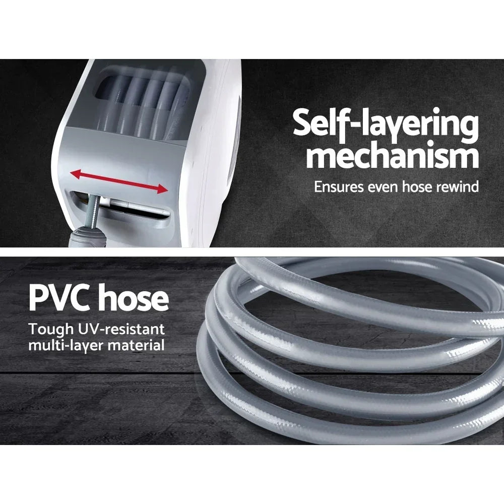 Giantz 20m Retractable Air Hose Reel Wall Mount Swivel Compressor