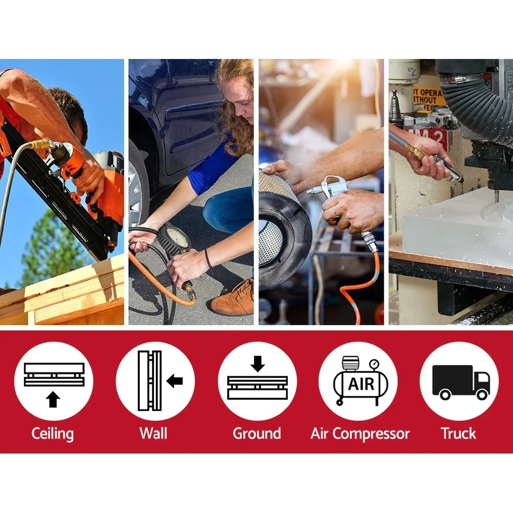 Giantz 20m Retractable Air Hose Reel Wall Mount Swivel Compressor