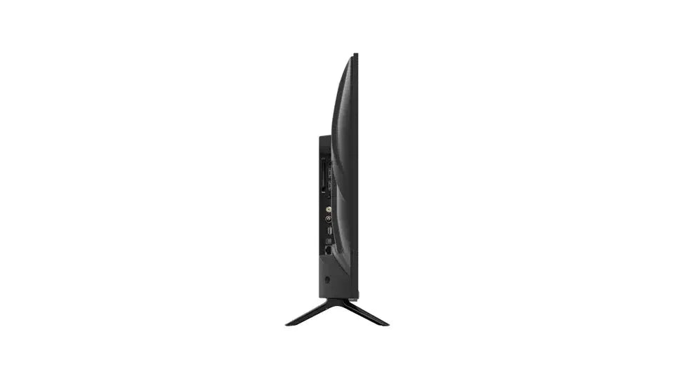 Slim flat screen TV side view on white background, Flea Market AU bargain electronics