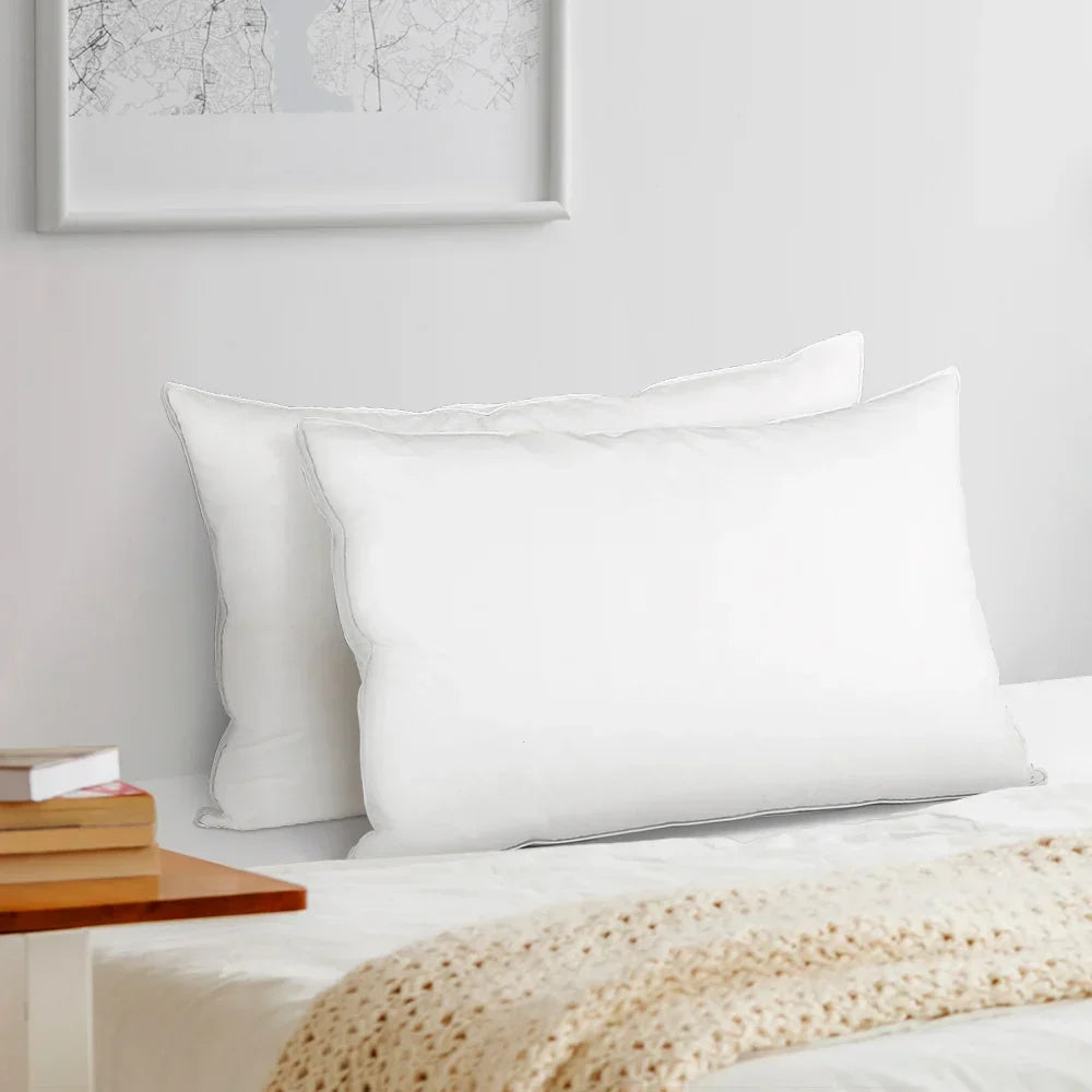 Giselle Bedding Duck Feather Down Pillow Luxury Twin Pack - Stacks Warehouse