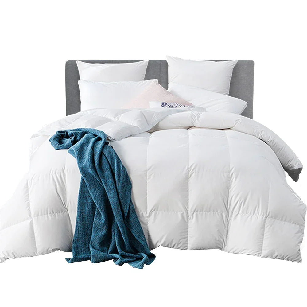 Giselle Bedding 500GSM Goose Down Feather Quilt Super King - Luxury Duvet for All Seasons