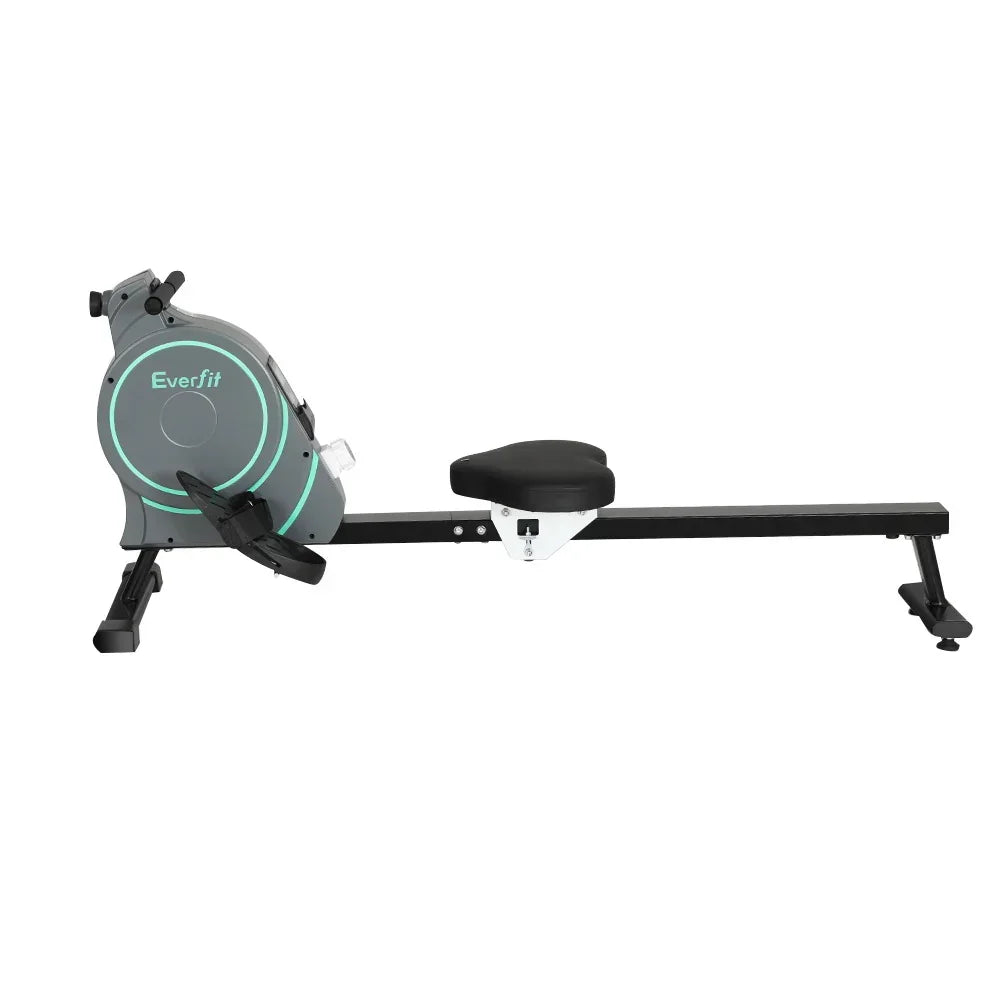 Everfit black and green rowing machine indoor fitness equipment on white background