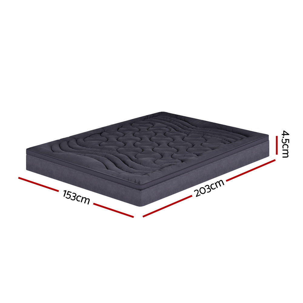 Giselle Bedding Queen Mattress Topper, 3-Zone 1000GSM Pillowtop Charcoal