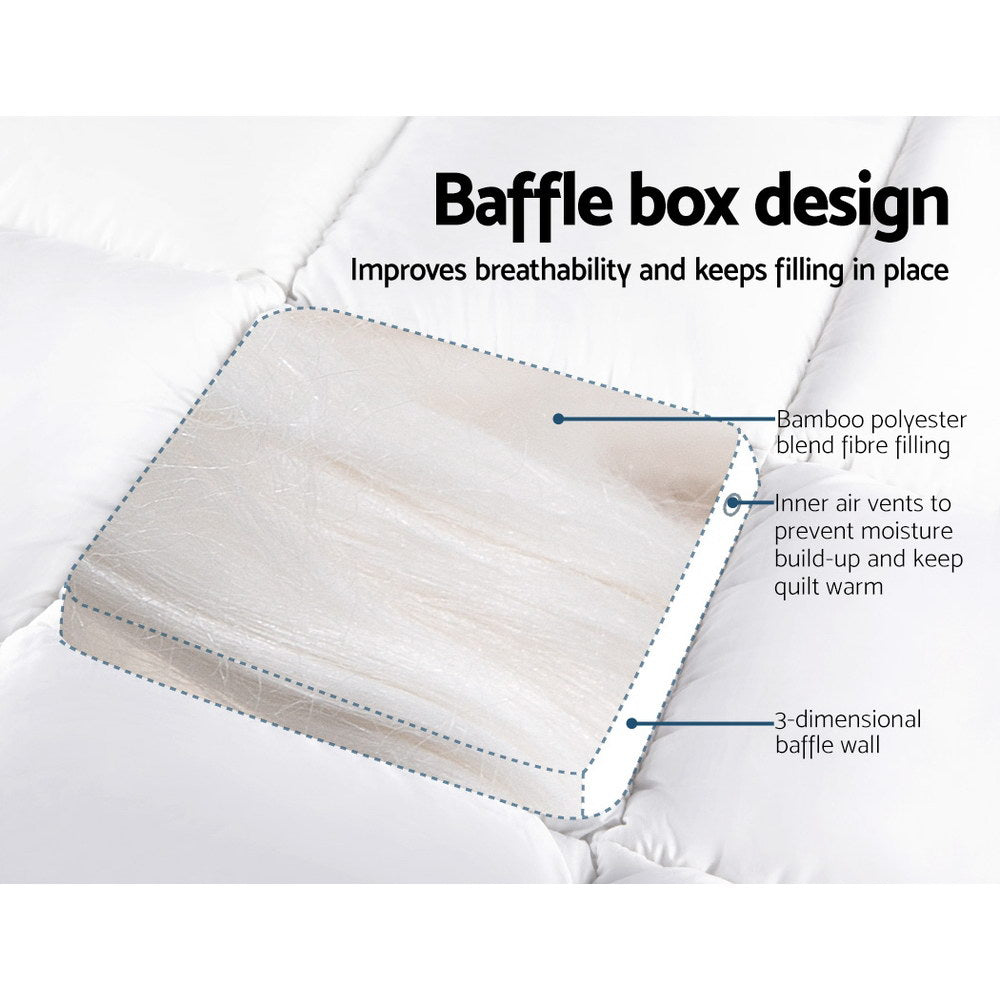 Giselle Bedding Single Mattress Topper, 5cm Bamboo, 1000GSM