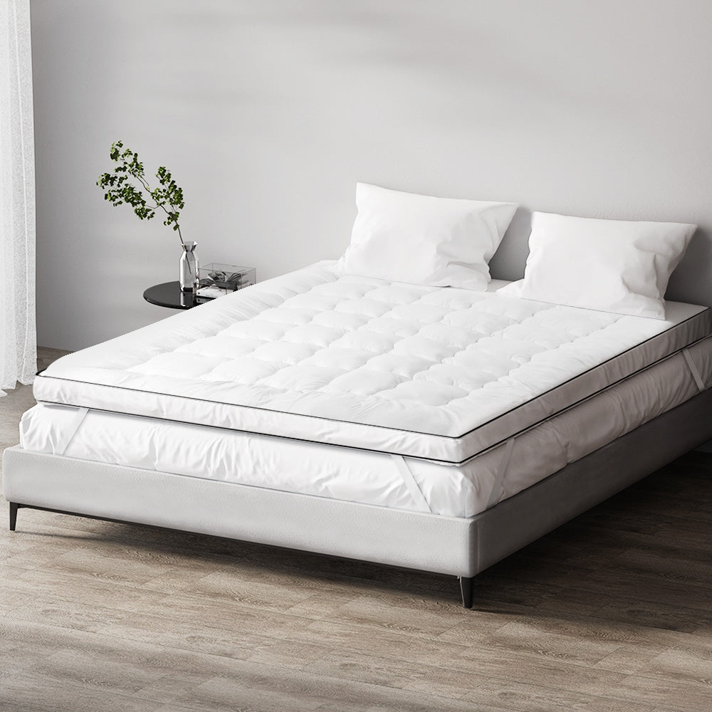 Giselle Bedding Queen Mattress Topper, 5cm Pillowtop 500GSM Microfibre