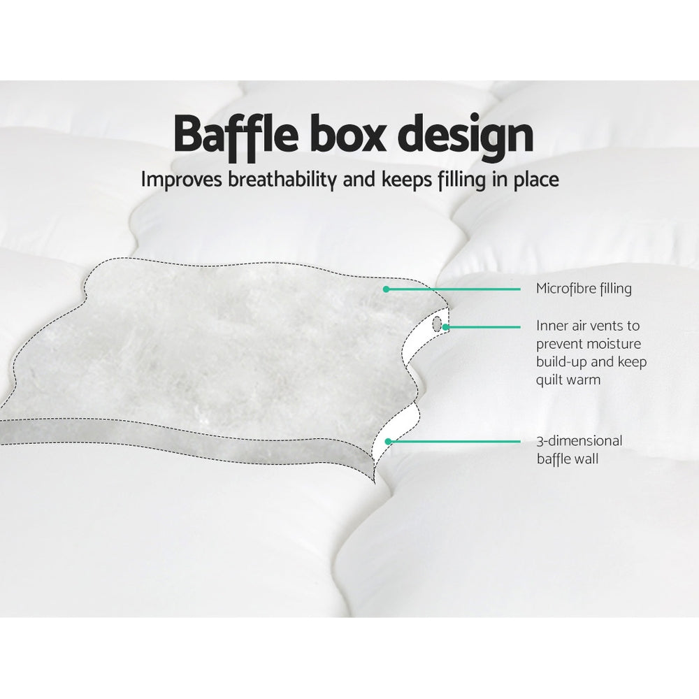 Giselle Bedding Queen Mattress Topper, 5cm Pillowtop 500GSM Microfibre