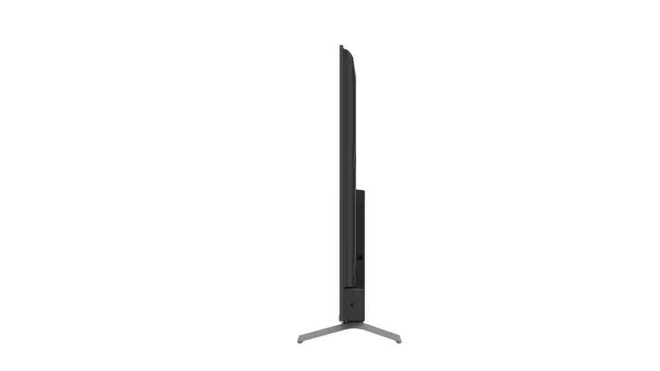 Side view of slim flat screen TV with stand, bargain electronics at Stacks Warehouse Australia