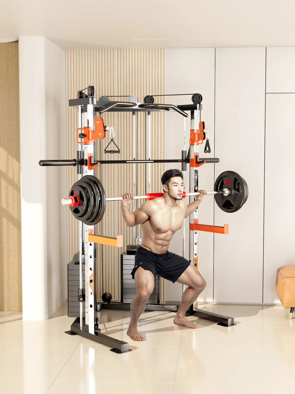 SmartFit C3 Max Multi-Functional Trainer 130kg - Smith Machine with Pin-Loaded Weights