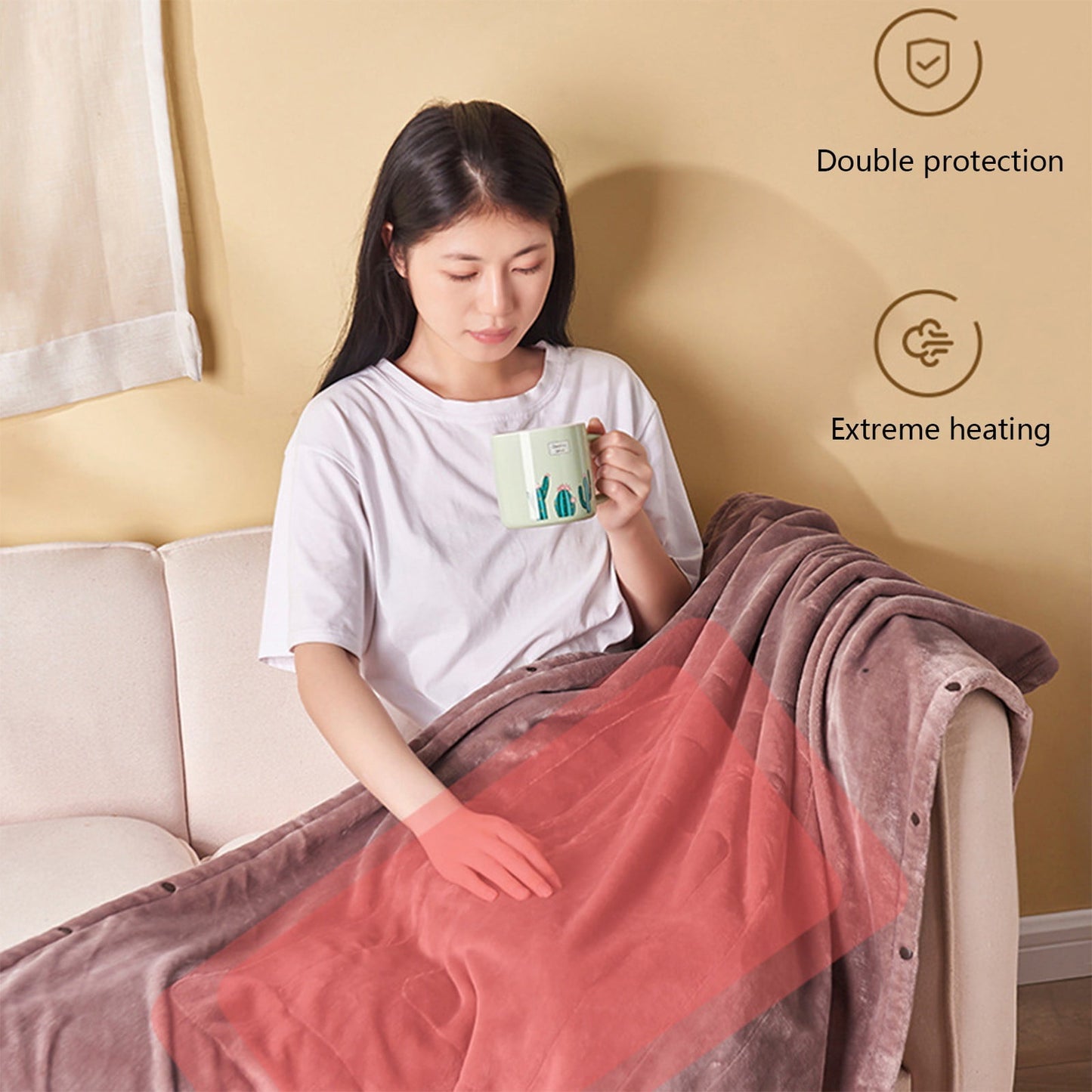 Cotton Blankets Queen Size Usb Electric Blanket Single Blanket Household Single Control Intelligent Temperature Regulating Dormitory Electric Mattress Warm Fuzzy Blanket GY1
