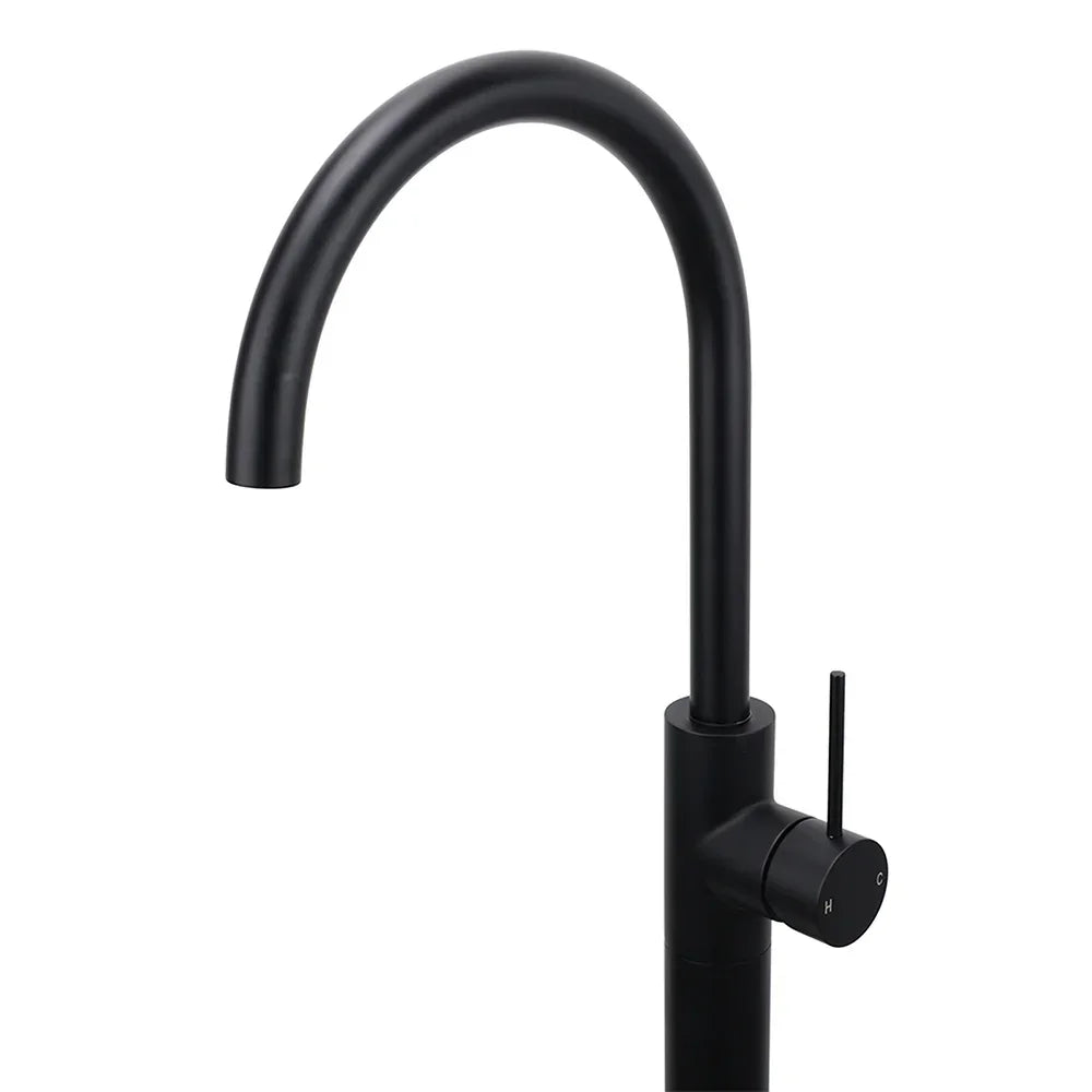KYLINS Matt Black Freestanding Bath Filler - Floor Mounted Mixer Tap