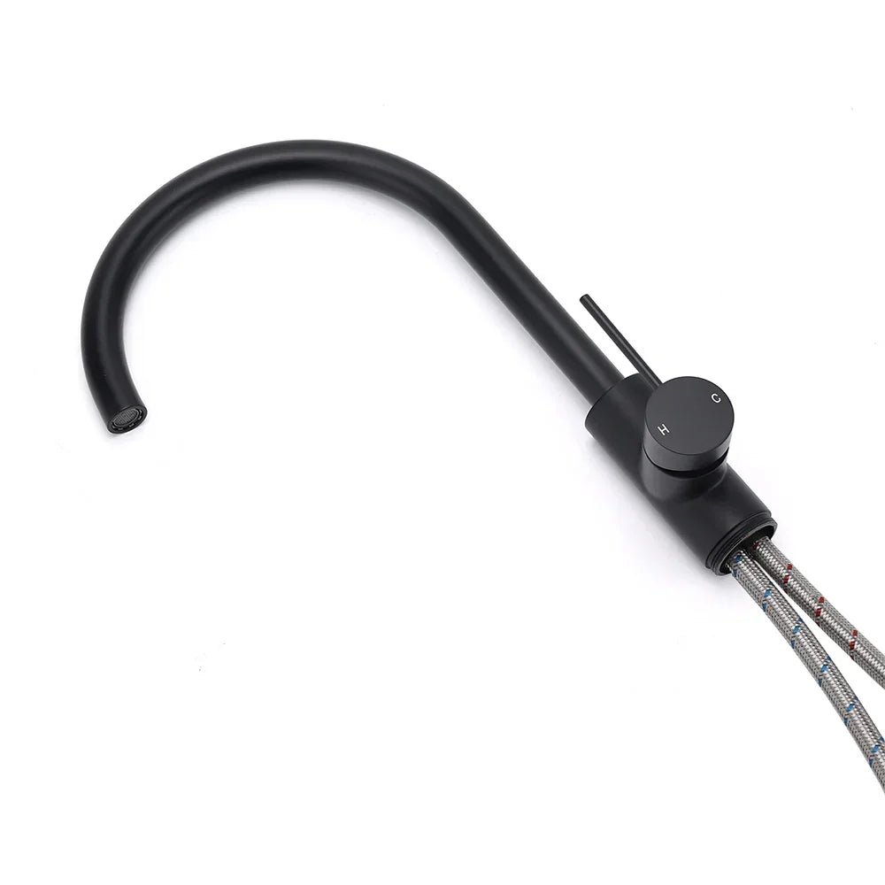 KYLINS Matt Black Freestanding Bath Filler - Floor Mounted Mixer Tap