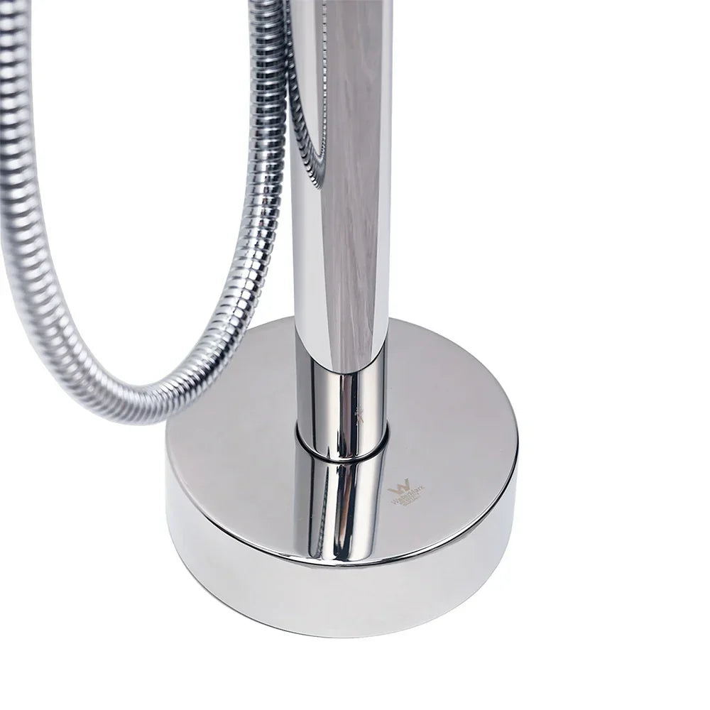 Polished Chrome Bathtub Filler Free Standing Mixer Faucet Tap Spout Handset WELS