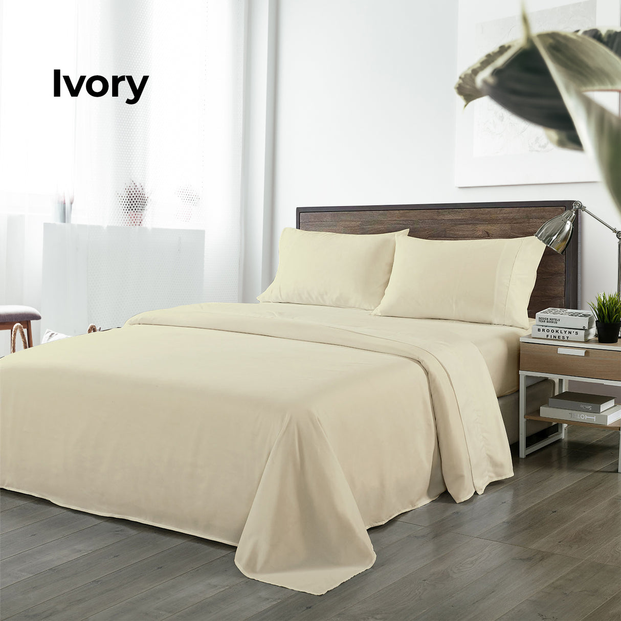 Bamboo Sheet Set Queen 1000TC 40% Bamboo 60% Microfibre Ivory