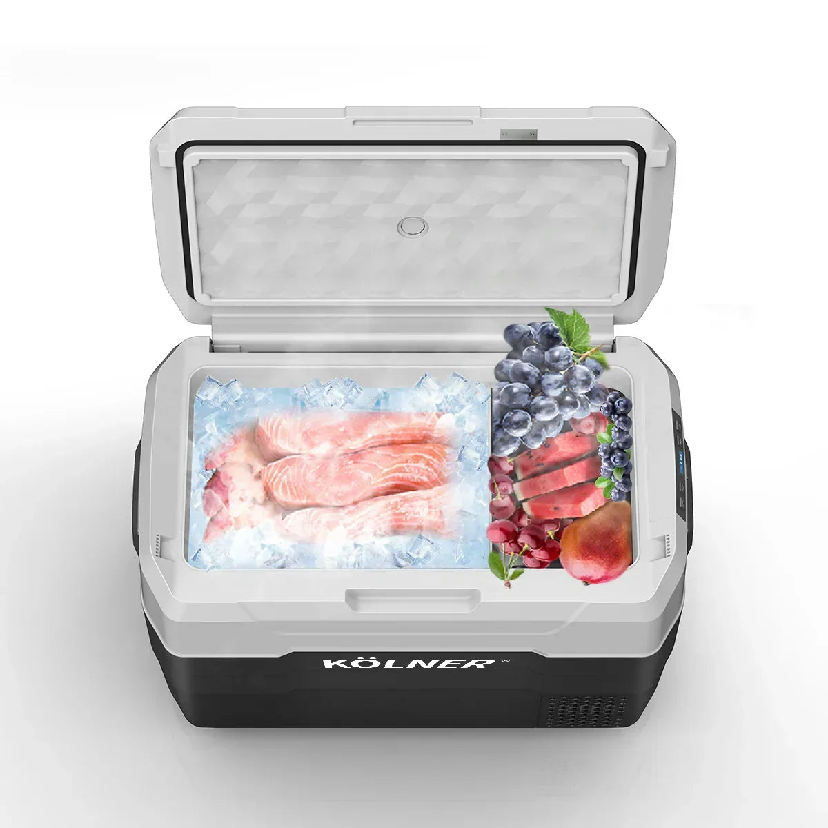 Kolner 40L Portable Fridge Freezer - 12V/24V/240V Camping Cooler Black