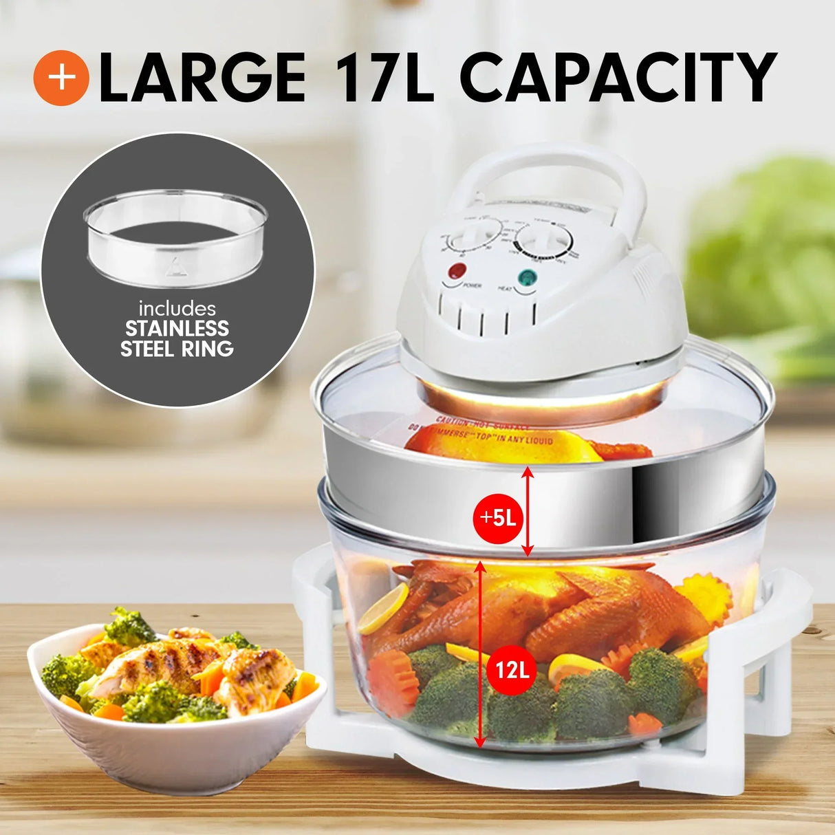 Pronti 17l Digital Turbo Convection Oven Electric Cooker Air Fryer 1400w Cook - Flea Market