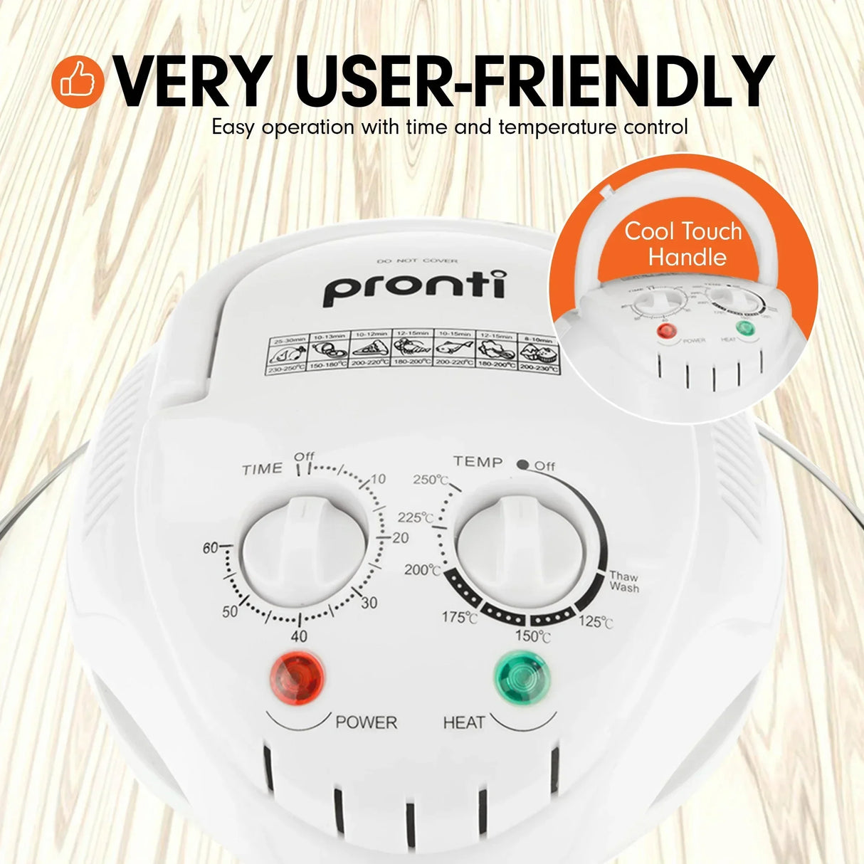 Pronti 17l Digital Turbo Convection Oven Electric Cooker Air Fryer 1400w Cook - Flea Market