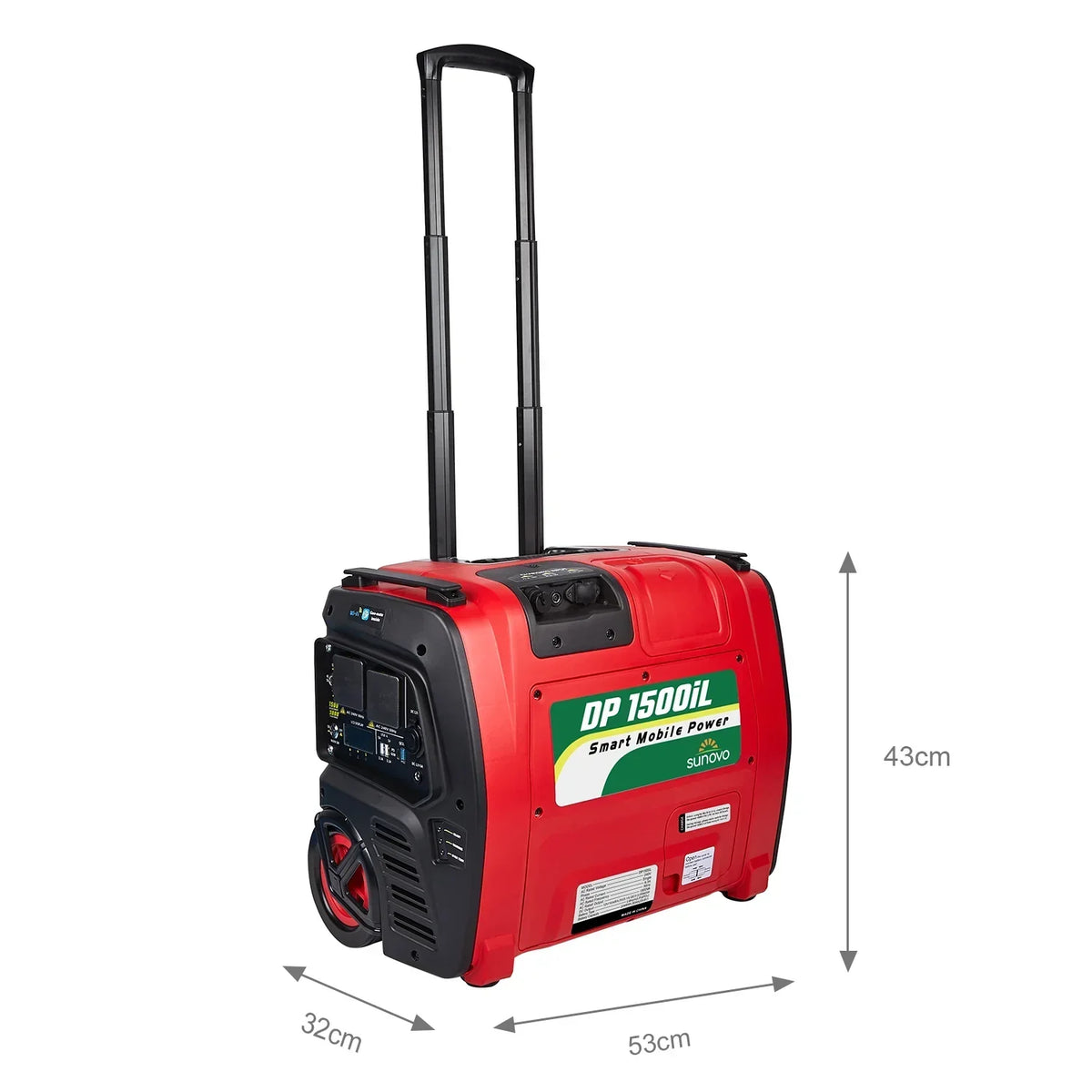 Sunovo 1500W Portable Power Station Solar Inverter Generator Battery Backup