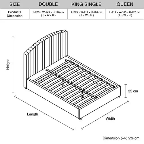 Camelia Queen Size Bed Frame Pink Velvet Upholstery High Headboard Quality Slats Metal Structure - Stacks Warehouse