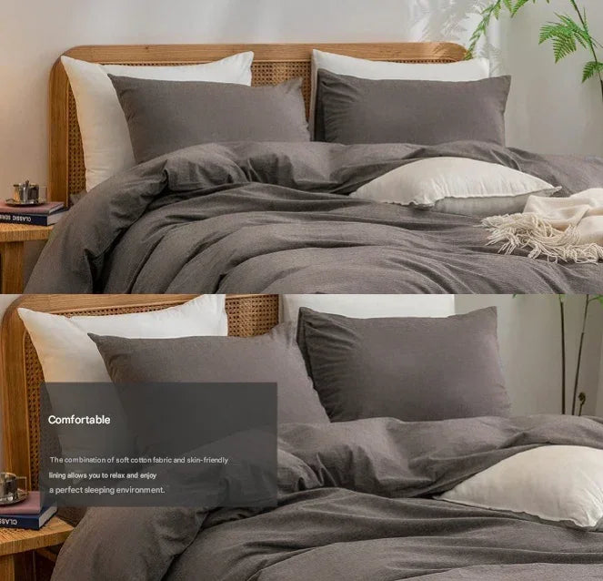 Luxurious Soft Brushed Microfiber 4-Piece Bedding Set Double Pink - Duvet Cover with Fitted Sheet