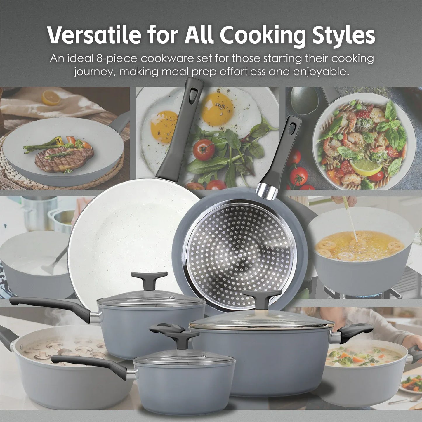 Non-Stick Marble Coating Saucepan with Lid 20cm