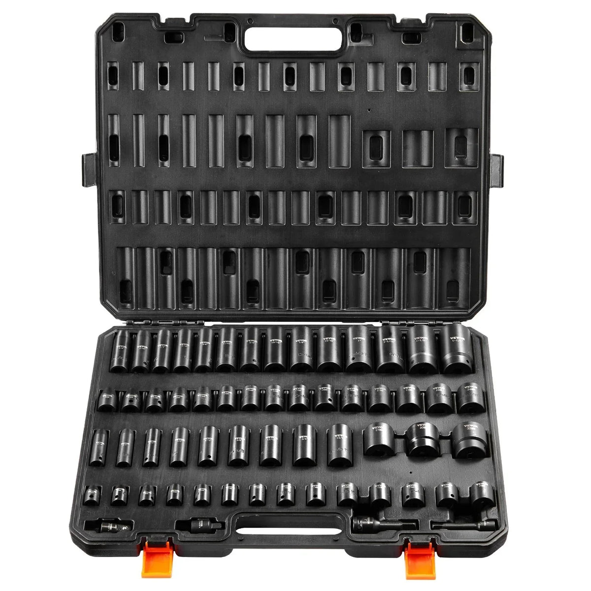 VEVOR 59pc Impact Socket Set 3/8" 1/2" Drive 6-Point Ratchet Kit