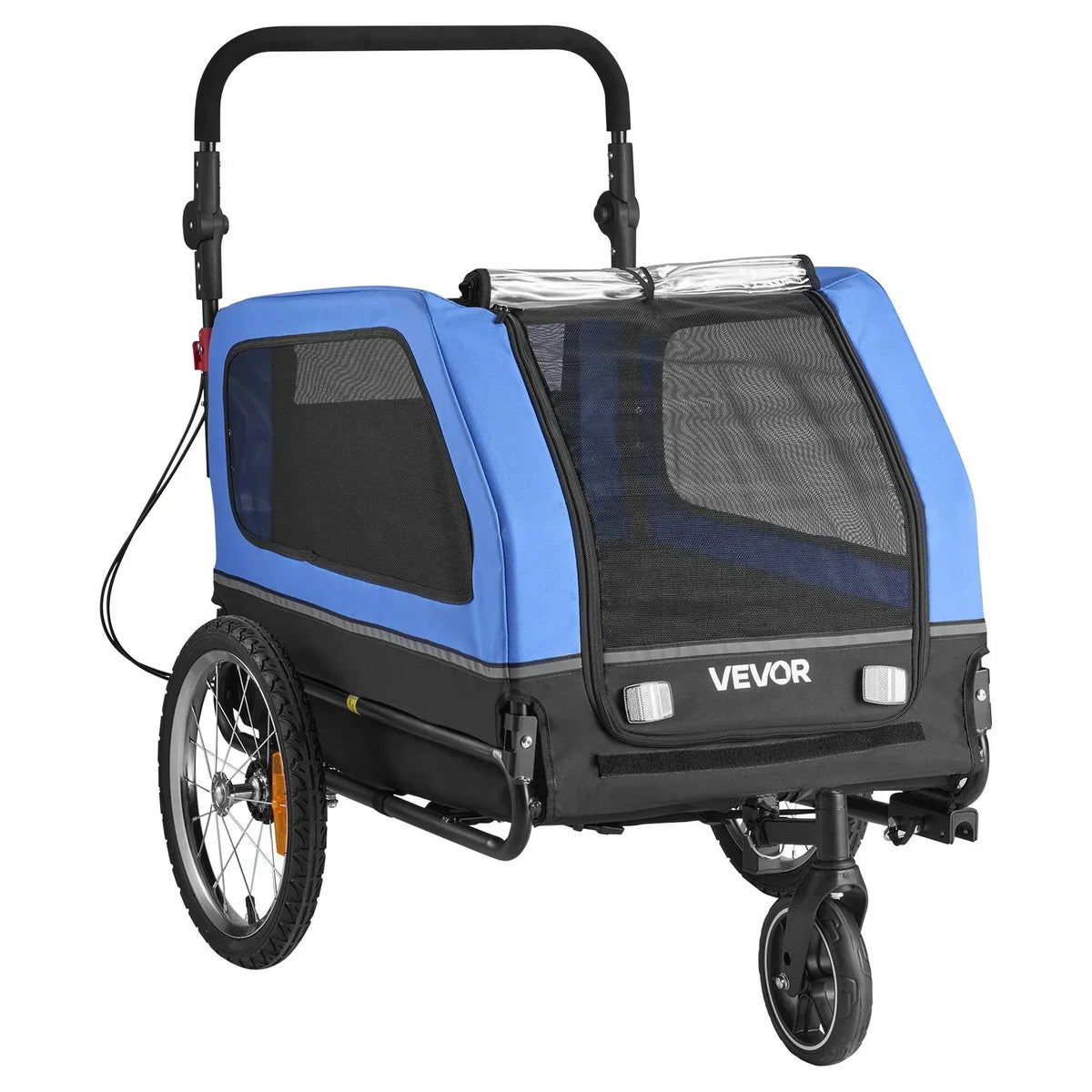 Dog Bike Trailer 2-in-1 Stroller 40kg Capacity Quick Release Wheel