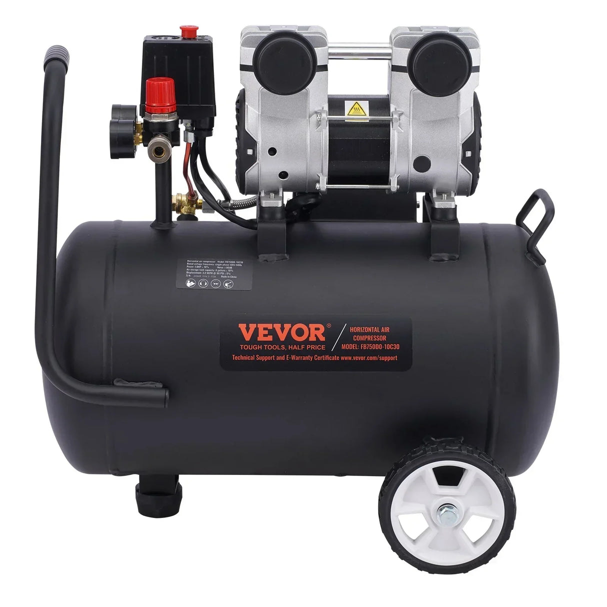 VEVOR 30L Air Compressor Portable Oil-Free 90 PSI Compact