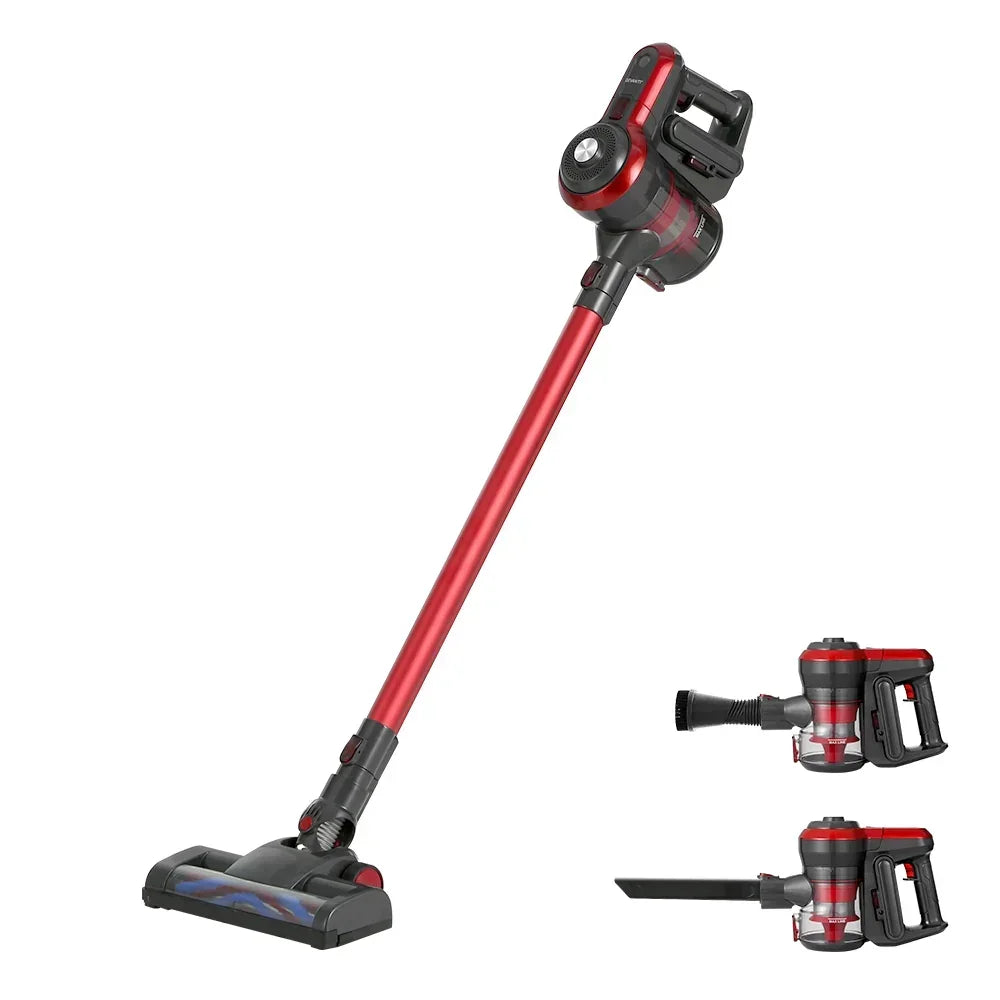 Devanti Stick Vacuum Cleaner Brushless Cordless 250W Red - Stacks Warehouse