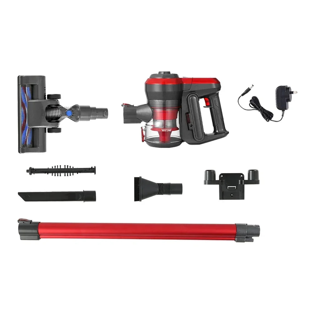 Devanti Stick Vacuum Cleaner Brushless Cordless 250W Red - Flea Market