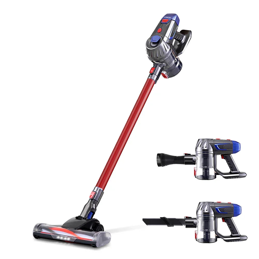 Devanti Stick Vacuum Cleaner Bagless Cordless Red 150W - Stacks Warehouse