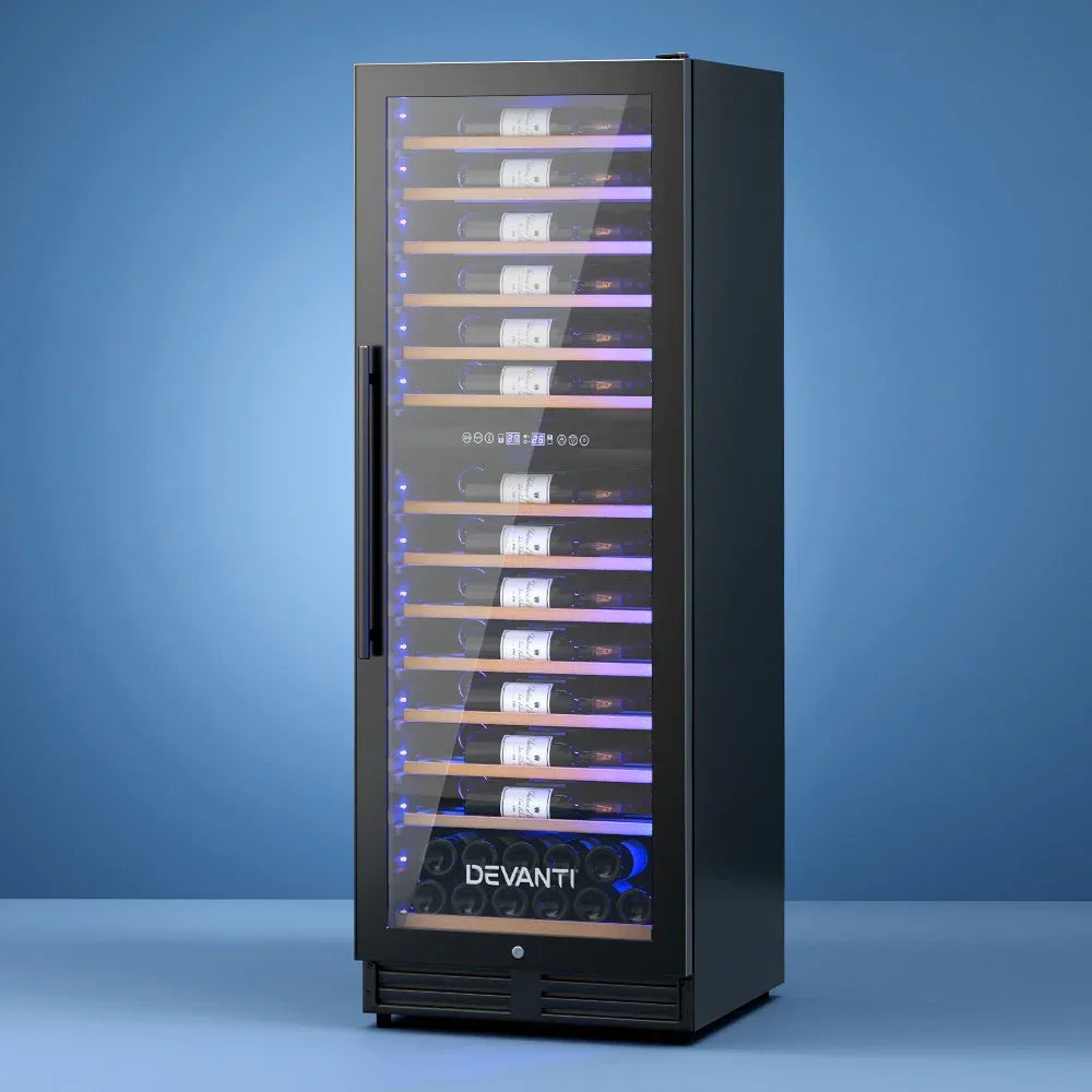 Devanti 128 Bottle Dual Zone Wine Fridge - Black