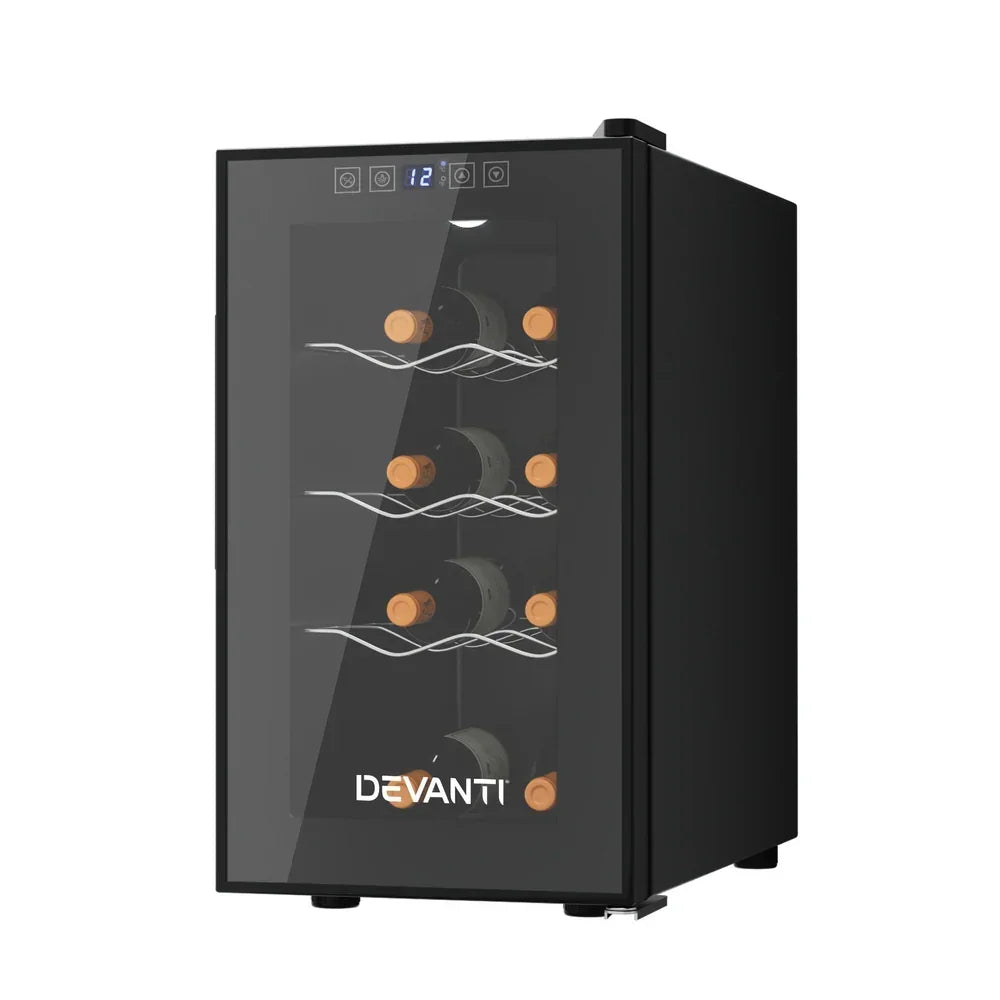 Devanti 8 Bottle Wine Fridge - Black