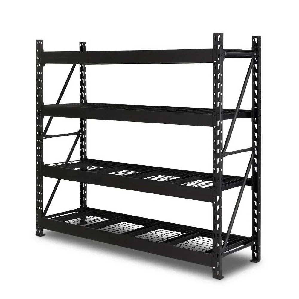 Giantz 2Mx2M Garage Shelving Warehouse Pallet Racking Storage Shelve Black - Stacks Warehouse