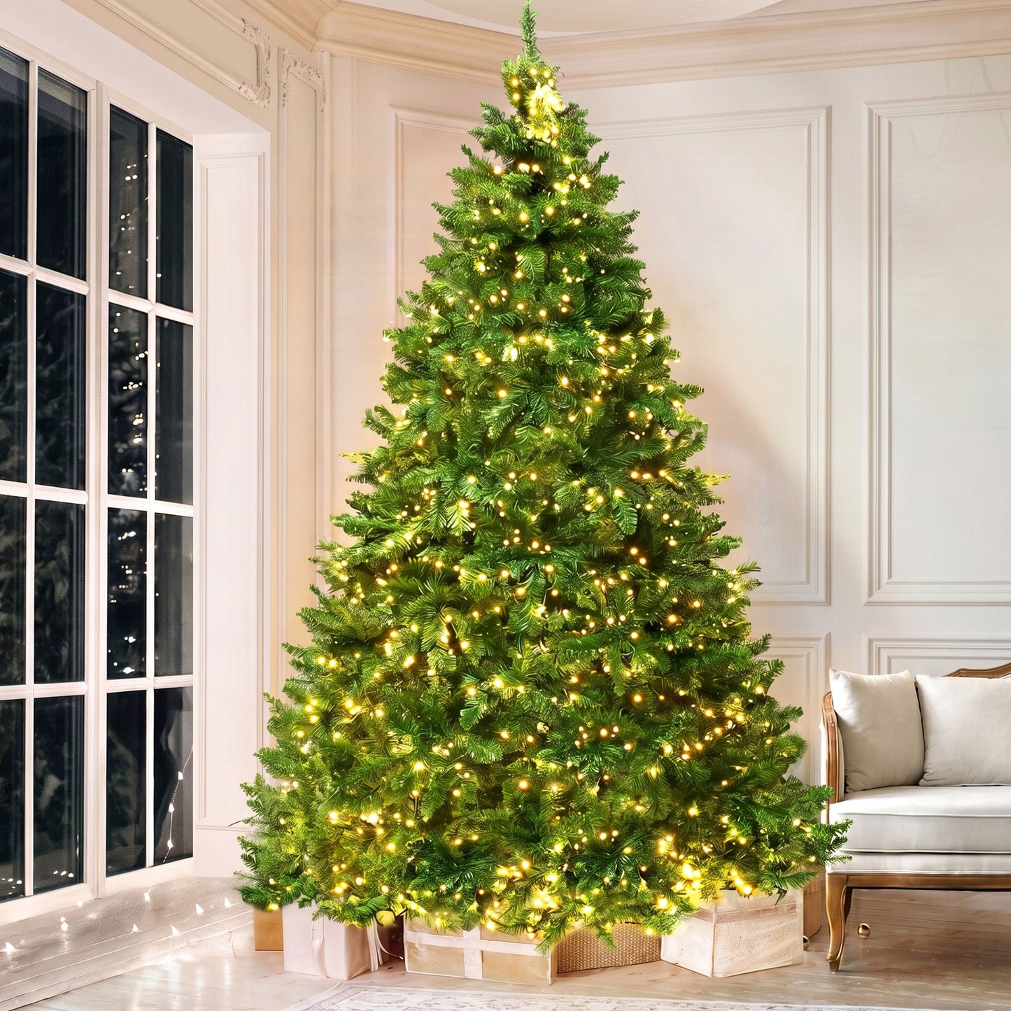 Jingle Jollys Pre Lit Christmas Tree 2.7m 1800 LEDs