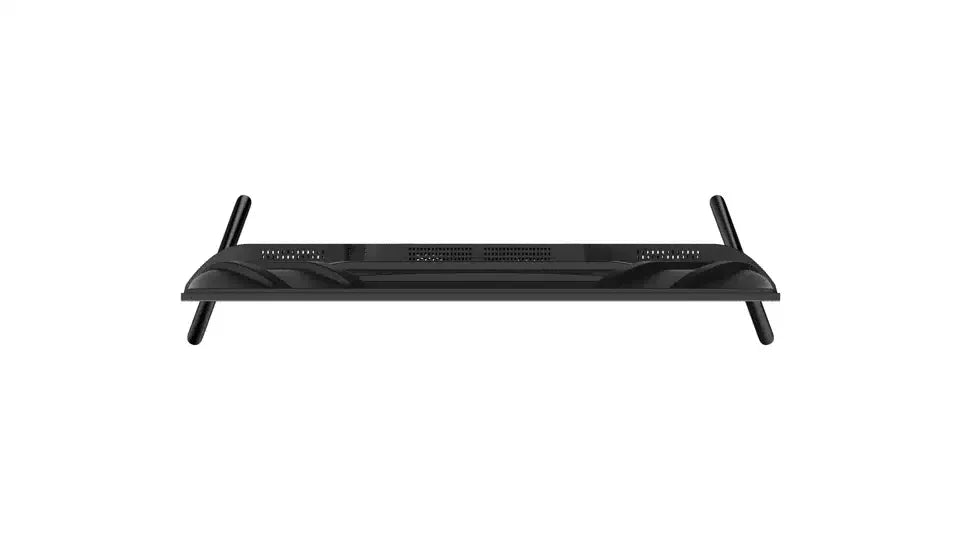 Slim black flat-screen TV rear view with angled feet, online bargain store Flea Market AU
