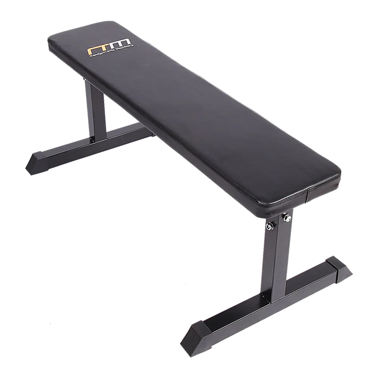 Black adjustable Everfit workout bench with padded seat and backrest for weight training
