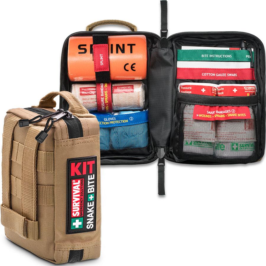 Organised internal compartments and a mesh section for compression bandages and personal medical items