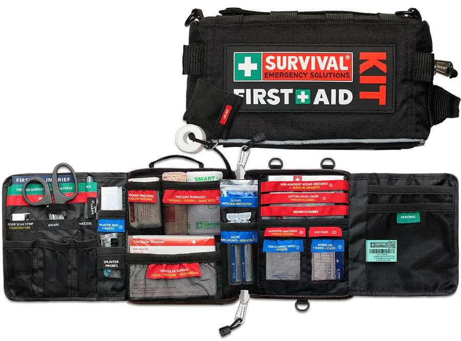 SURVIVAL Compact First Aid Kit for daypack or belt attachment on day walks