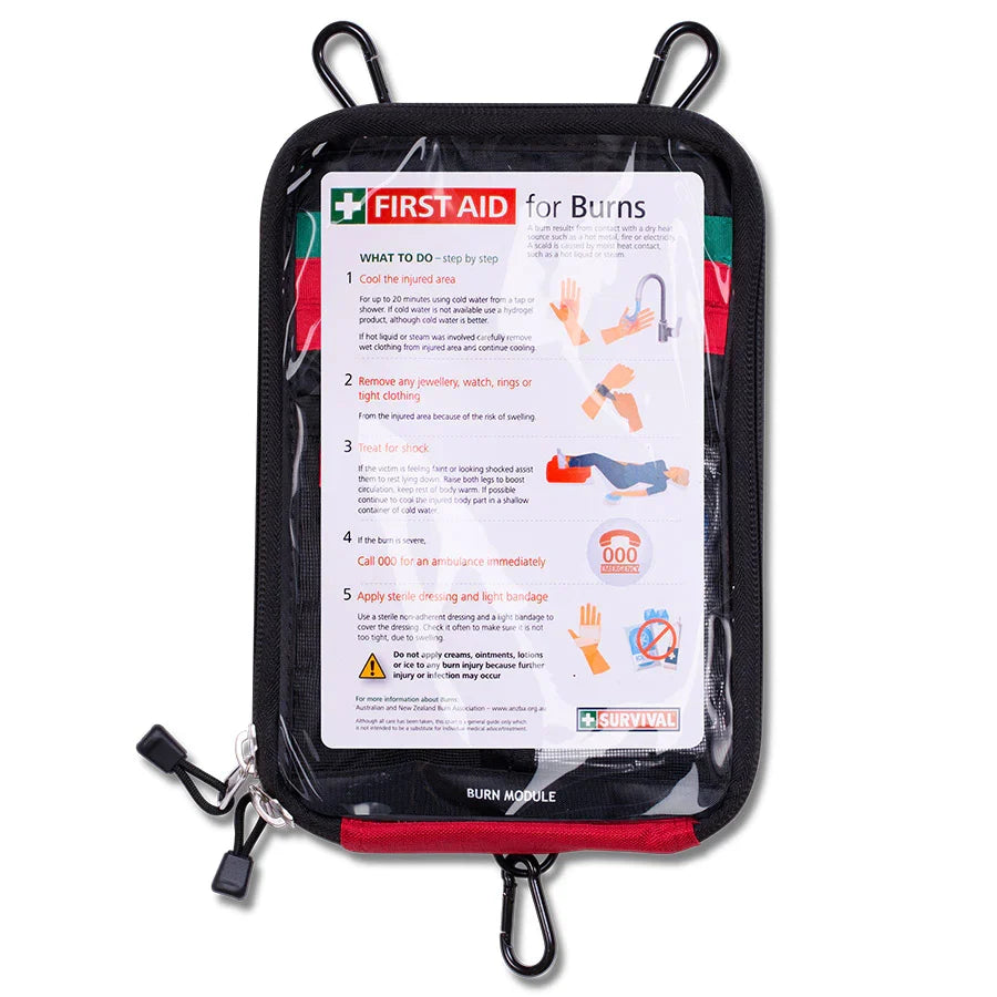 SURVIVAL Burn Module First Aid Kit, compact burn treatment kit with 8 hydrogel sachets