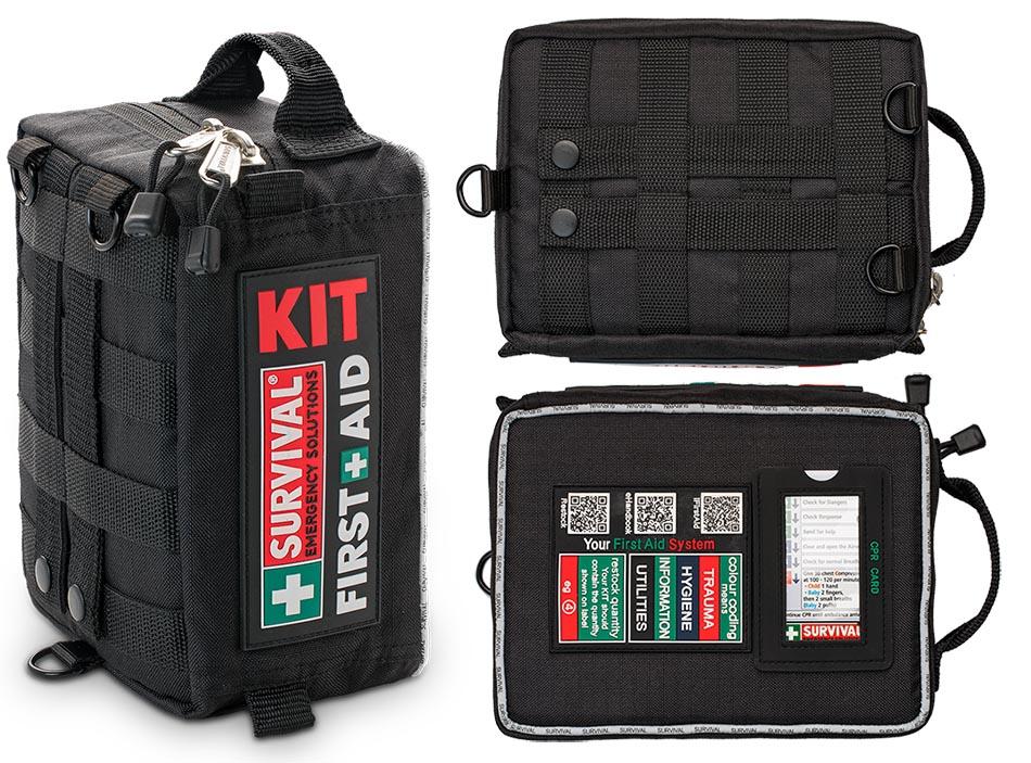 SURVIVAL Slimline First Aid Kit, an ultra compact 4 cm profile trauma kit for on-person carry