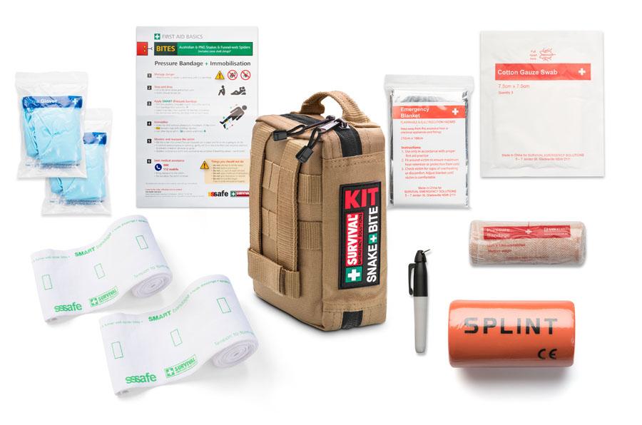 SURVIVAL Snake Bite KIT built to support correct Pressure Immobilisation Technique