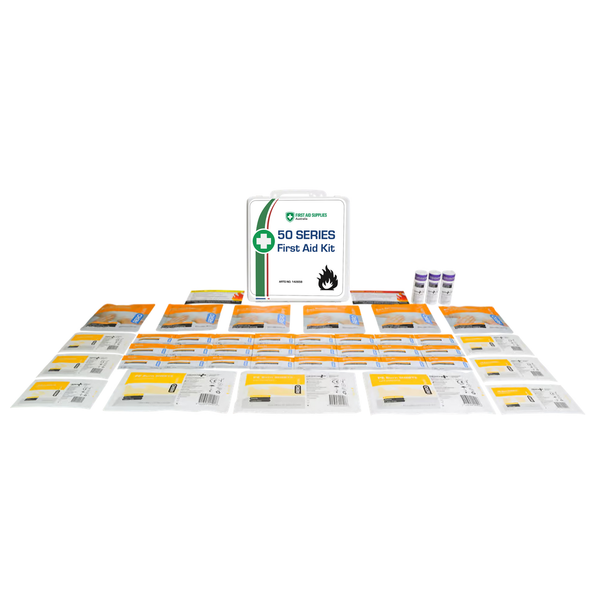 50 Series Burns First Aid Kit by Aero Healthcare with 30 burn gel packets