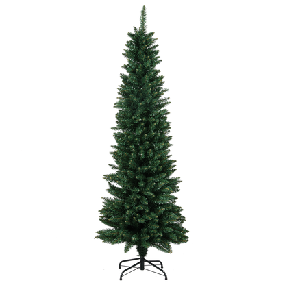 Santaco 1.8m Pencil Christmas Tree 600 Tips Slim Artificial Green