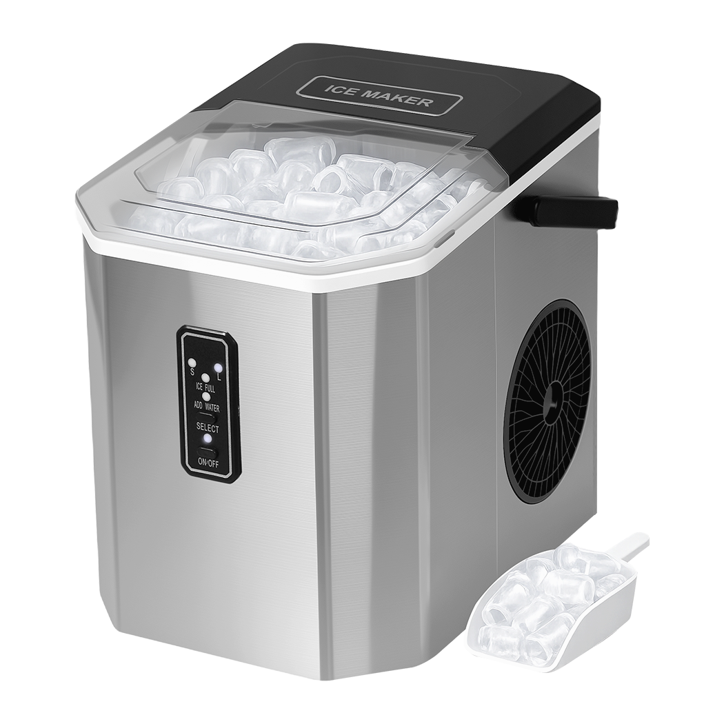 Spector Portable Ice Maker 12kg Countertop Bullet Ice Machine Silver