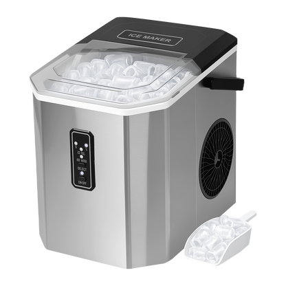 Spector Portable Ice Maker 12kg Countertop Bullet Ice Machine Silver